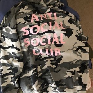 Antisocial social club hoodie arctic camo pink